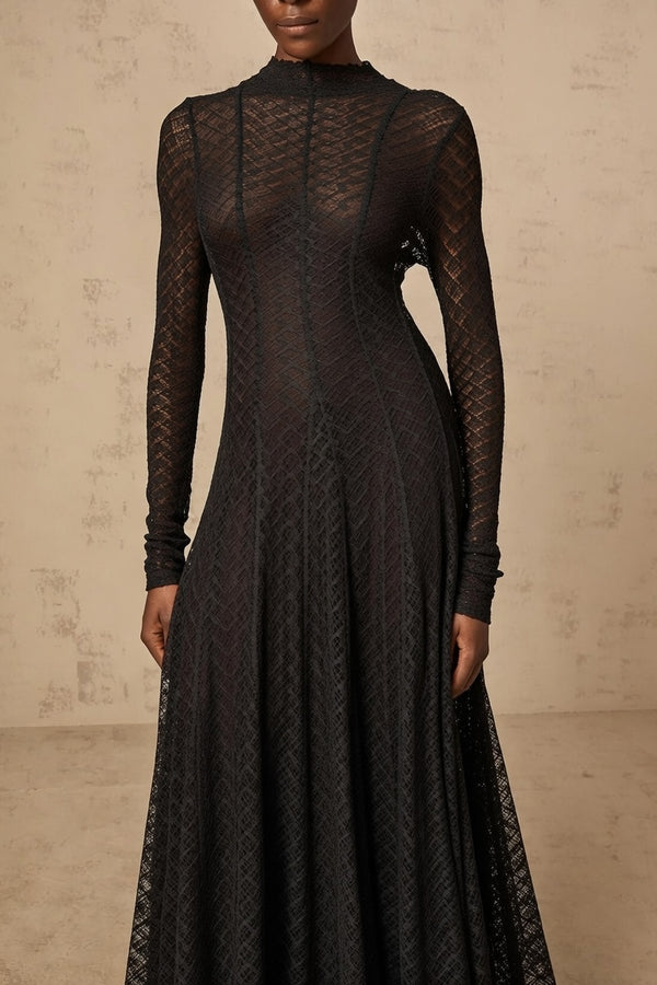 Wren Black Geometric Patterned Maxi Dress