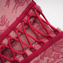 Oriol Red Lace Top & Ruched Skirt Set