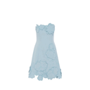 Cléa Blue Strapless Floral Embroidered Mini Dress