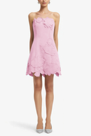 Cléa Pink Strapless Floral Embroidered Mini Dress