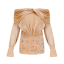 Desdemona gold crystal-embellished panelled mini dress