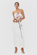 Bianca White Floral Embroidered Maxi Dress