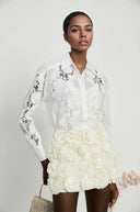 Edith lace-embroidered cut-out shirt