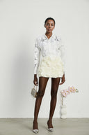 Edith lace-embroidered cut-out shirt