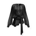 Aveline Black Fully Pleated Draped Mini Dress
