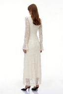 Piper Neutral 3D-Floral Embroidered Lace Maxi Dress