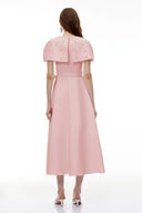 Sujata Pink Embellished Midi Dress with Cape