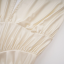 Auréline Cream White Halterneck Shirred Maxi Dress