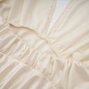 Auréline Cream White Halterneck Shirred Maxi Dress