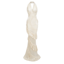 Auréline Cream White Halterneck Shirred Maxi Dress