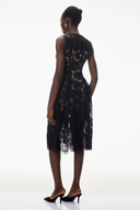 Anaïs Black Sleeveless Floral Lace Midi Dress