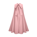 Amélie 3D Floral Appliqué Trapeze Midi Dress in Pink