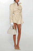 Pervenche Asymmetrical Trench Style Playsuit