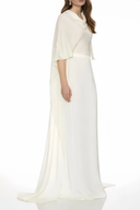 Lucienne White Backless Maxi Dress with Cape