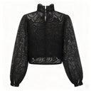 Taylor Black Lace Blouse & Skirt Set