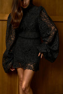 Taylor Black Lace Blouse & Skirt Set