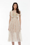 Kendra White Floral Embroidered Maxi Dress