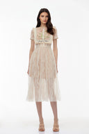 Kendra White Floral Embroidered Maxi Dress