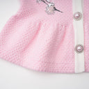 Rauðdís Pink Sequined Knit Cardigan & Skirt Set