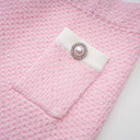 Rauðdís Pink Sequined Knit Cardigan & Skirt Set