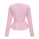 Rauðdís Pink Sequined Knit Cardigan & Skirt Set