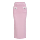 Rauðdís Pink Sequined Knit Cardigan & Skirt Set