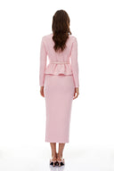 Rauðdís Pink Sequined Knit Cardigan & Skirt Set