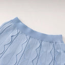 Hvítdís Blue Beaded Blouse & Skirt Set
