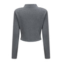 Hallbera Grey 3D Petal Knit Cardigan