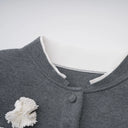 Hallbera Grey 3D Petal Knit Cardigan