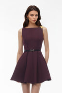 Willa Purple Sleeveless Pleated Mini Dress