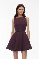Willa Purple Sleeveless Pleated Mini Dress