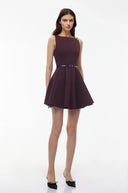 Willa Purple Sleeveless Pleated Mini Dress