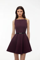 Willa Purple Sleeveless Pleated Mini Dress