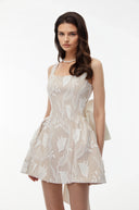 Arlette Cream Square Neck Floral Print Mini Dress