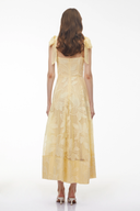 Odile Butter Yellow Sweetheart Floral Embroidered Maxi Dress