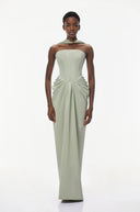 Dominique Green Halterneck Corset Maxi Gown