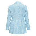 Lyudmila Blue Double-Breasted Blazer & Shorts Set