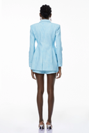 Lyudmila Blue Double-Breasted Blazer & Shorts Set