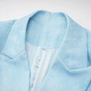 Lyudmila Blue Double-Breasted Blazer & Shorts Set