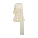 Chloe Pleated Mini Dress with One-Shoulder Drape
