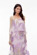 Louise Purple Floral Print Tiered Maxi Dress