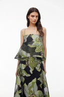 Louise Green Floral Print Tiered Maxi Dress