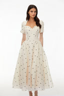 Joëlle White Polka Dot Maxi Dress