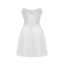 Mireille White Embellished Strapless Mini Dress