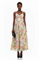 Laurence Lace Floral Embroidered Midi Dress