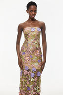 Ségolène Nude Floral Embroidered Maxi Dress