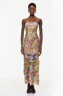 Ségolène Nude Floral Embroidered Maxi Dress
