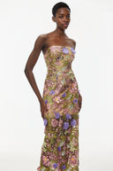 Ségolène Nude Floral Embroidered Maxi Dress