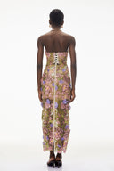 Ségolène Nude Floral Embroidered Maxi Dress